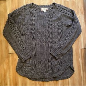 Gray Cable Knit Sweater